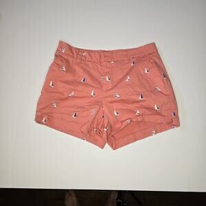 Women's Magellan Outdoors Shorts Size 4 Orange with Sailboats Slash Pockets